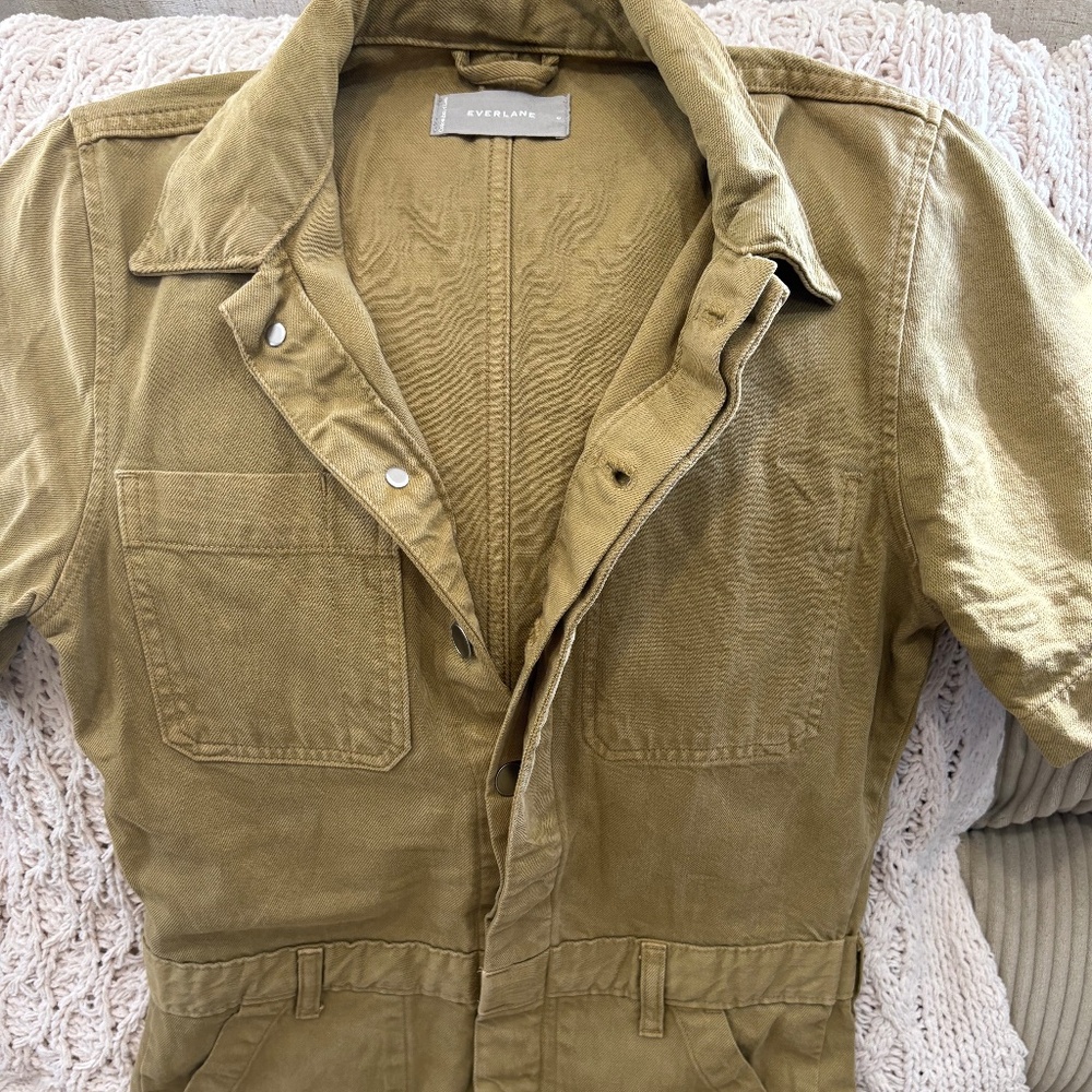 EVERLANE The Supersoft Jean Coverall jumper fennel khaki size 0